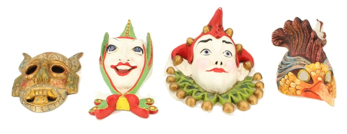 (4) Italian Venetian Carnival Masks