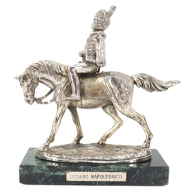 Sterling Silver Napoleonic Hussar Statue