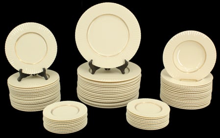 (72) Lenox Cretan "Greek Key" Pattern Porcelain Plates