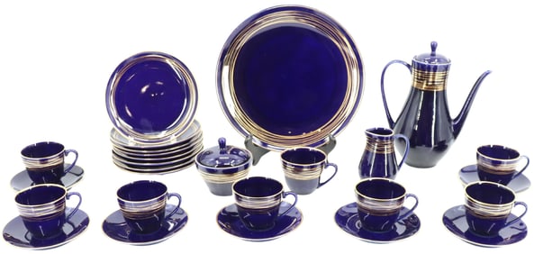 Pruszkow (Poland) Cobalt Coffee Set