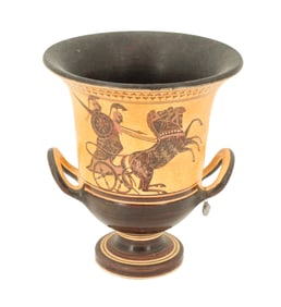Greek Reproduction of 480 BC Mixing Bowl Hand of Soldiers on a Chariot