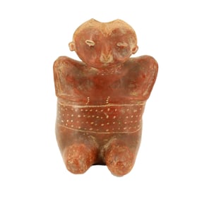 Nayarit Chinesco Type B Bichrome Seated Figural Vessel