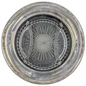 Sterling Silver Rimmed International Courtship Divided Plate