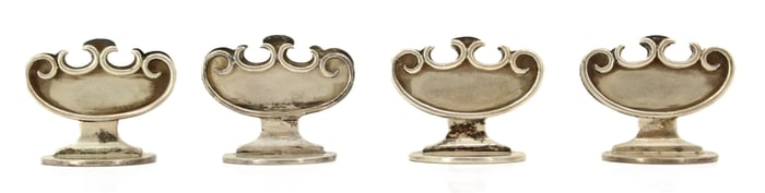 (4) Sterling Silver Place Card Holders - 3.590 ozt.