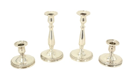 Group of 4 Prelude International Sterling Silver Weight Candlesticks