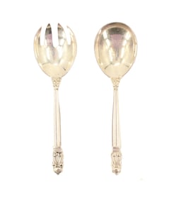 (2) Georg Jensen Sterling Silver Spoons - 5.330 ozt.