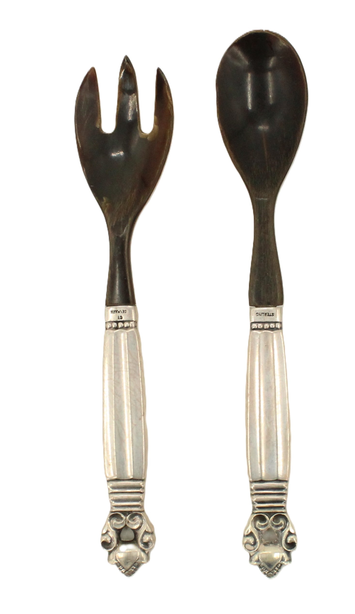 Pair of Danish Georg Jensen Sterling Silver and Wood Serving Pieces (1 of 14)