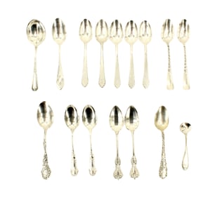 Assorted (16) Sterling Silver Spoons / Flatware - 9.95 ozt.