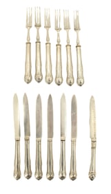 (13) English Sterling Pieces - Forks and Knives - Gross 18.040 ozt.