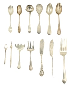 (13) Sterling Silver Flatware, Various Manufacturers - 12.840 ozt.