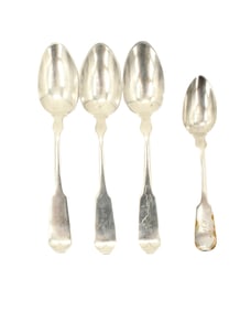 Group of (4) American Spoons, 3 Sterling Silver, 1 Coin Silver - 6.9 ozt