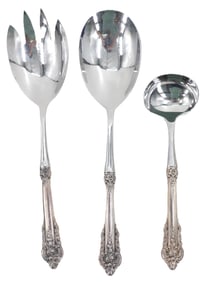 (3) Wallace Grande Baroque Sterling Silver and Stainless Flatware