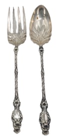 Marvelous Lily Pattern American Whiting Co. Sterling Silver Salad Set 8.6 Ozt