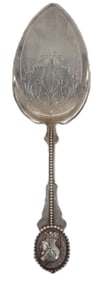 Medallion American Coin Silver Serving Spoon