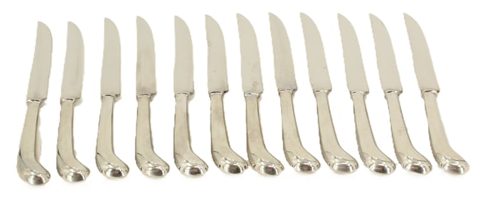 Group of (12) English Sheffield Stainless Hoffritz Knives and Box