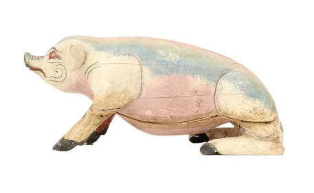 Carved Wooden Pig