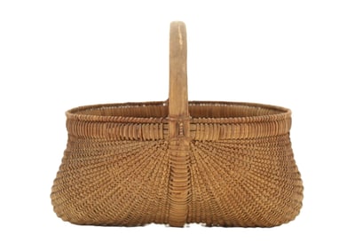 Mary Causby (1873-1955) American, Antique Rib Type Woven Splint Egg Basket