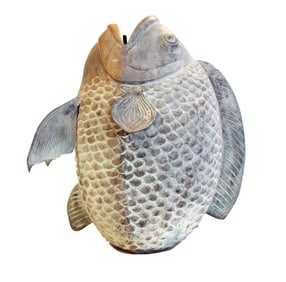 Large Bronze Open Mouthed Fish Fountain