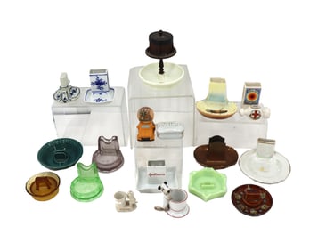 (18) Vintage Match Holders- Ceramics and Glass