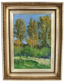 Early 20th Century Impressionist Spring Landscape Signed Packer