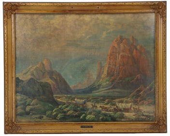 Fred Grayson Sayre (1879-1939) "The Pioneer Trail" Screen Print in Colors