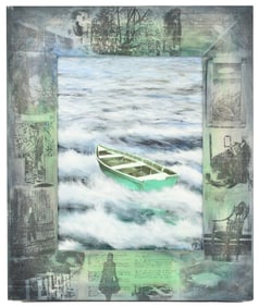 Gerrit Greve (1948-2024) California/Illinois "Green Boat on Stormy Surf" Signed