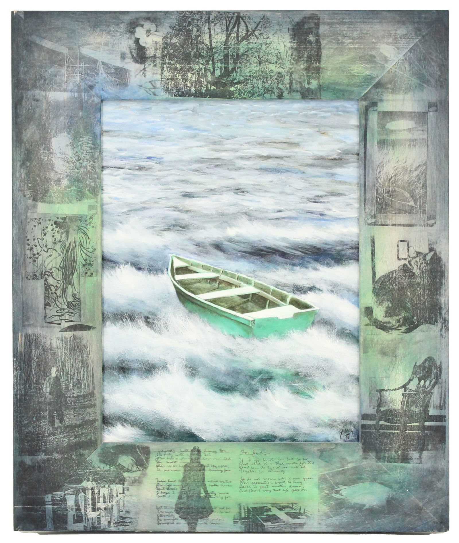 Gerrit Greve (1948-2024) California/Illinois "Green Boat on Stormy Surf" Signed (1 of 14)