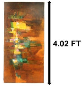 Nan Fowler (1927-2005) American 1960's Abstract Oil on Masonite Painting