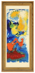 Charles Janotka (1935-1988) Luxembourg Abstract Mid Century Oil on Board Painting