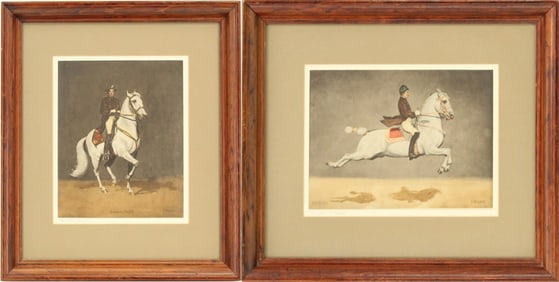 (2) Josef Plank (1815-1901) Austria, Equestrian Lithographs