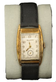 Bulova Metal Wristwatch with Black Strap, AS IS