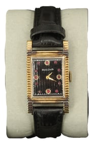 Bulova Stainless Steel Wristwatch with Leather Band, AS IS