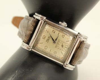 Wyler Incaflex Weatherproof Metal Wristwatch with Leather Band - AS IS