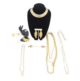 (10) Pieces of Gold Toned Costume Jewelry