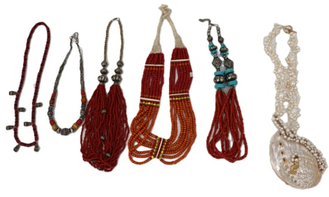 (6) Beaded Costume Necklaces