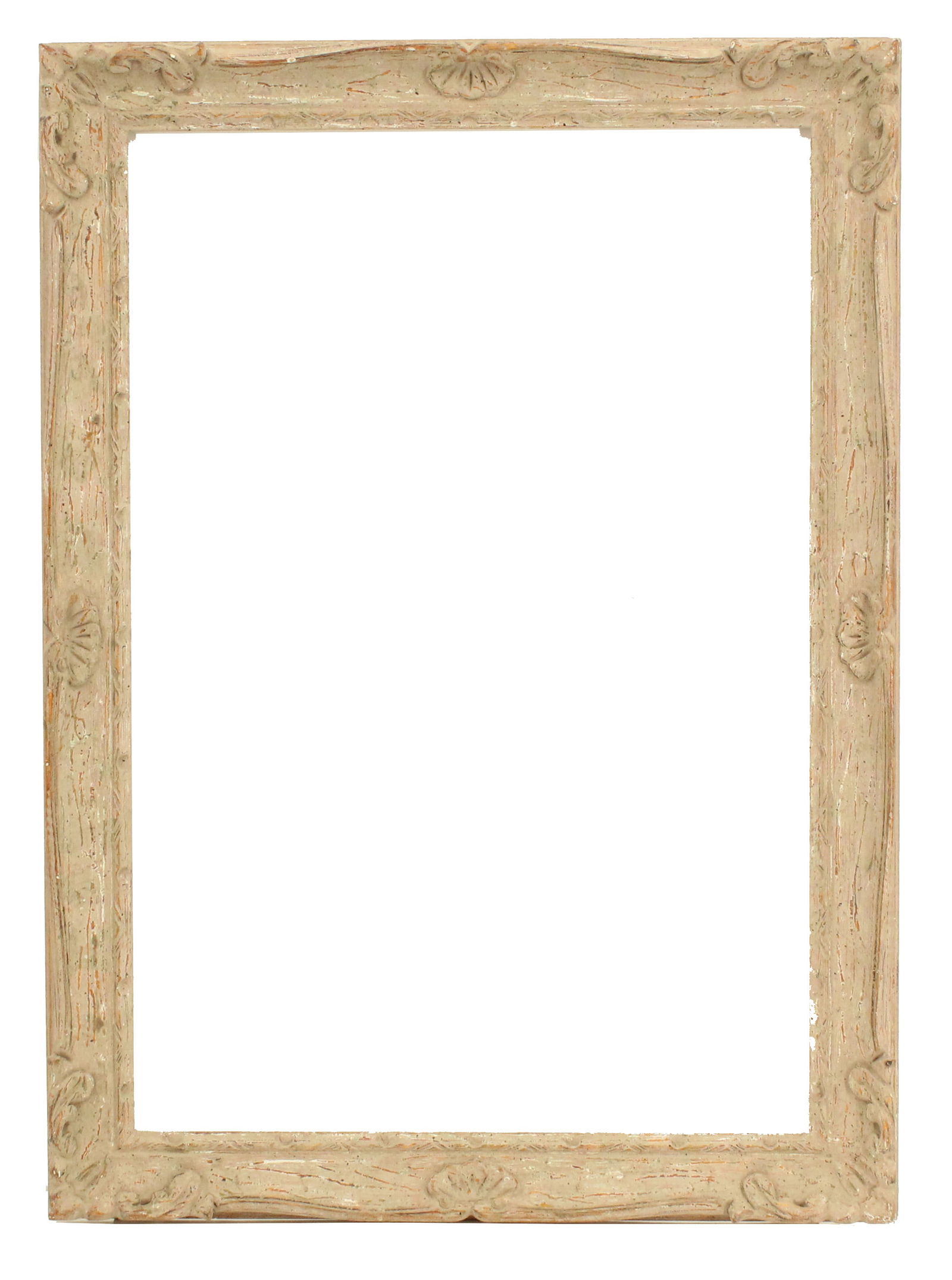 White Washed French Style Impressionist Frame Carved Wood (1 of 13)