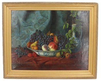 Oil on Canvas Still Life of Fruits