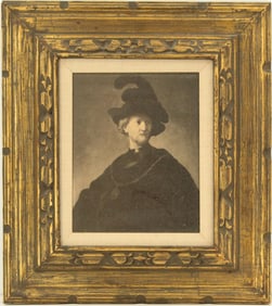 After Rembrandt (1606-1669) Dutch, "Old Man with Gold Chain" Framed Print on Canvas