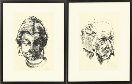 (2) Dolores Puthod (Born 1934) Italy, Artist Proof Portrait Etchings