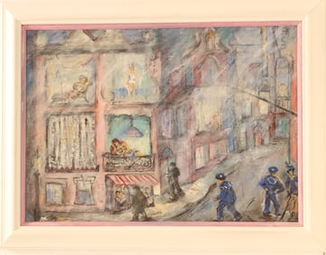 Oil on Canvas City Scene