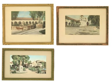 3 California Vintage Hand Tinted Photos