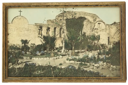 Vintage San Juan Capistrano Mission Hand Tinted Photo