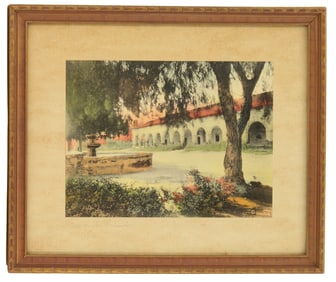 Vintage Hand Tinted Photo Mission San Fernando