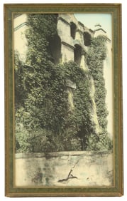 Vintage San Gabriel Mission Hand Tinted Photograph