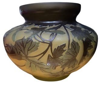 Galle Etched Frosted Glass Vase