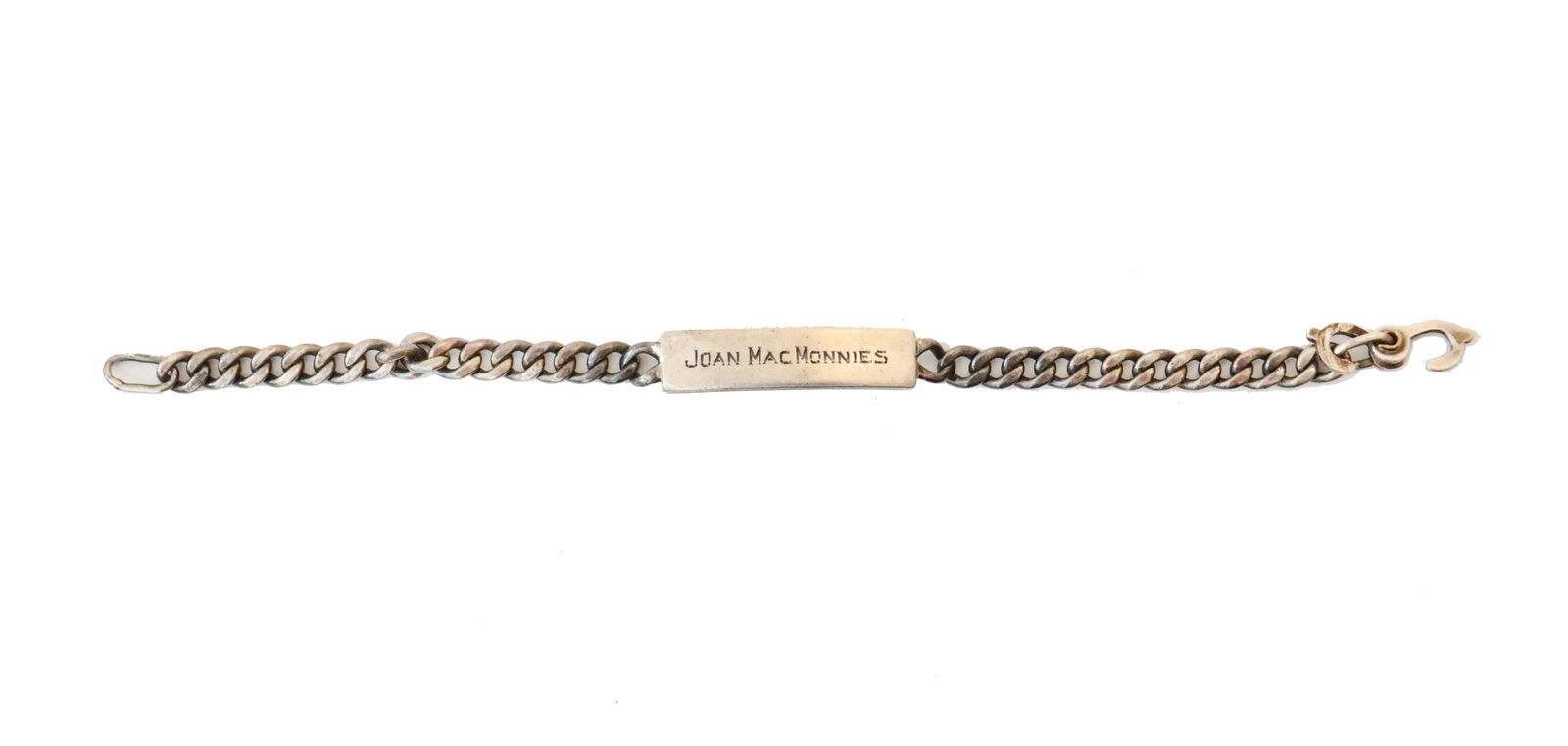 Sterling Silver Chain Bracelet Inscribed Joan MacMonnies - 0.510 ozt. (1 of 12)
