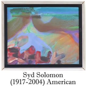 Syd Solomon (1917-2004) American, Acrylic on Mounted Stock "Coastal Swirl"