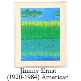 Jimmy Ernst (1920-1984) American, Oil on Paper "Sea of Grass"