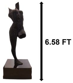 Bill Mack (Born 1944) American, Life Size Swarovski Black Crystal Ballerina Sculpture