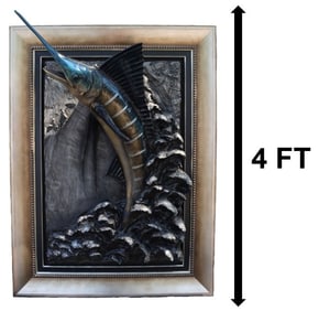 Bill Mack (Born 1944) American, Bronze Relief Marlin